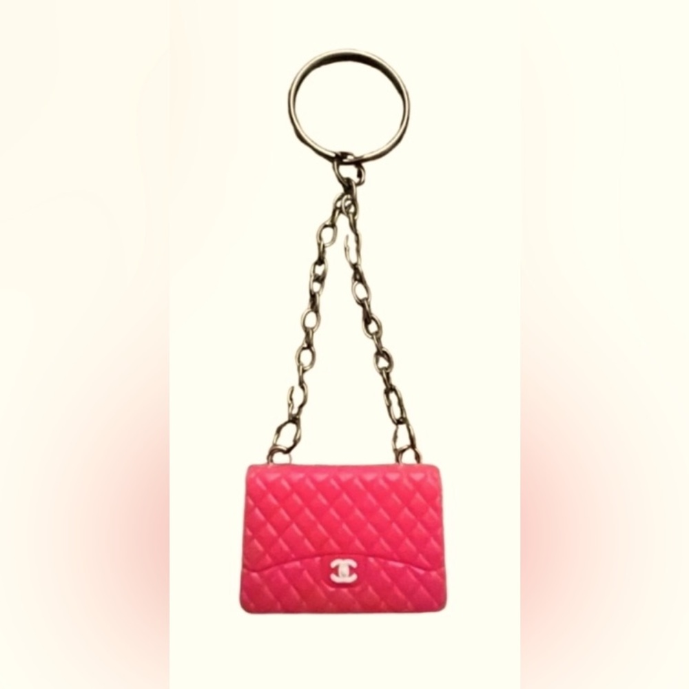 Fashion Pink Quilted Keychain